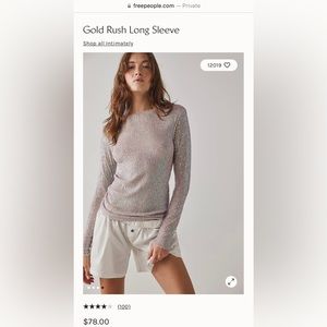 Free People Gold Rush Long Sleeve sequin top in Champagne Float